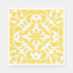 Yellow Azulejos Portugiesisches Mittelmeer Serviette