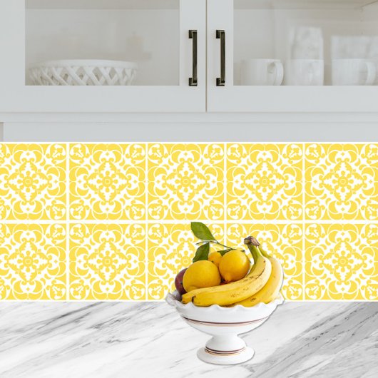 Yellow Azulejos Portuguese Spanish Mediterranean Fliese