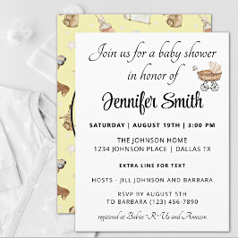 Yellow Baby Boy oder Girl Modern Baby Shower Einladung