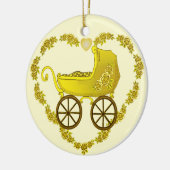 Yellow Baby Buggy Keramik Ornament (Links)