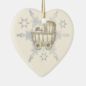 Yellow Baby Buggy SnowFlake Keramik Ornament (Rechts)