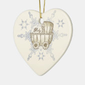 Yellow Baby Buggy SnowFlake Keramik Ornament (Links)
