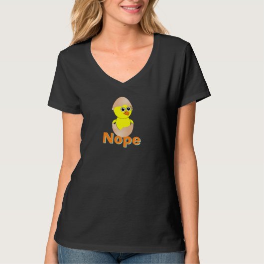 Yellow Baby Chick Flüchtigen Blicke Aus der Musche T-Shirt (Vorderseite)
