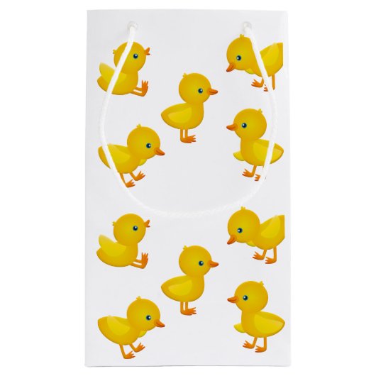 Yellow Baby Chicks Gift Bag Kleine Geschenktüte (Rückseite)