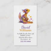 Yellow Baby Dragon Children Calling Card Telefonnummerkarte (Vorderseite)