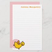 Yellow Baby Duck Pink Dot Kid's Danke Briefpapier (Vorne/Hinten)