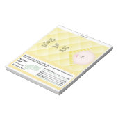 Yellow Baby Dusche Candy Bar Wrapper Gastgeschenk Notizblock (Rotiert)