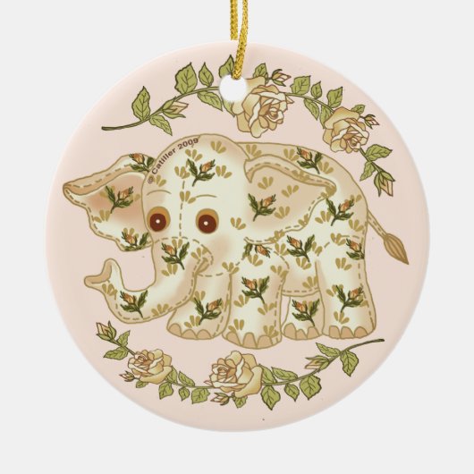 Yellow Baby Elephant Keramik Ornament (Vorne)