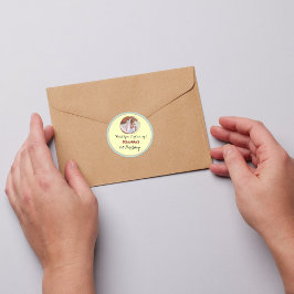 Yellow Baby Girl/Boy Thank You Birthday  Runder Aufkleber