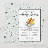 Yellow Baby High Tops Babydusche Einladung (Vorne/Hinten)