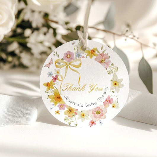 Yellow Baby in Bloom Bow Vielen Dank Geschenkanhänger