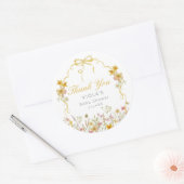 Yellow Baby in Bloom Bow Vielen Dank Runder Aufkleber (Umschlag)