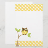 Yellow Baby Owl Briefpapier (Vorne/Hinten)