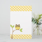 Yellow Baby Owl Briefpapier (Stehend Vorderseite)
