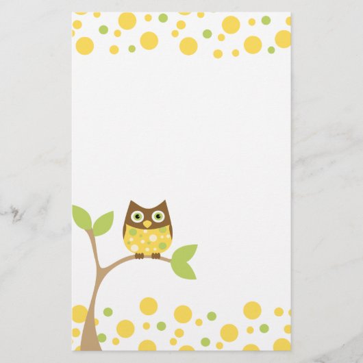 Yellow Baby Owl Briefpapier (Vorderseite)
