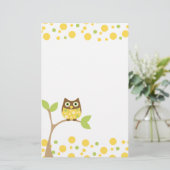 Yellow Baby Owl Briefpapier (Stehend Vorderseite)