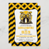 Yellow Baby Rock Baby Dusche Einladung (Vorne/Hinten)