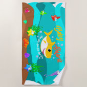Yellow Baby Shark and Friends doo doo doo Strandtuch (Vorderseite)