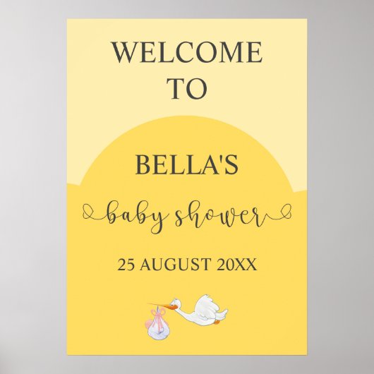 Yellow Baby Showstorch Begrüßungszeichen Poster (Vorne)