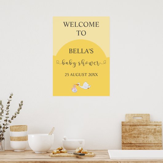 Yellow Baby Showstorch Begrüßungszeichen Poster (Küche)