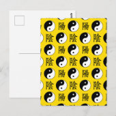 Yellow Background Chinesisches Yinyang-Muster Postkarte (Vorne/Hinten)