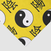 Yellow Background Chinesisches Yinyang-Muster Seidenpapier (Detail)