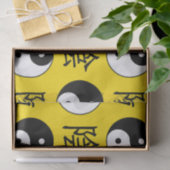 Yellow Background Chinesisches Yinyang-Muster Seidenpapier (Geschenk)