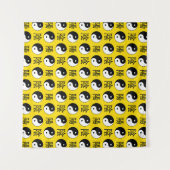 Yellow Background Chinesisches Yinyang-Muster Wandteppich (Vorderseite (Horizontal))