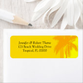 Yellow Background Palm Tree DIY Wedding Labels (Insitu)
