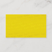 Yellow Background Taxi Service Business Card Visitenkarte (Rückseite)