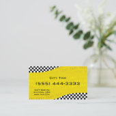 Yellow Background Taxi Service Business Card Visitenkarte (Stehend Vorderseite)