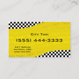 Yellow Background Taxi Service Business Card Visitenkarte
