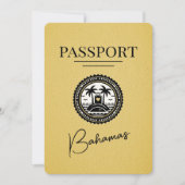 Yellow Bahamas Passport Save the Date (Vorderseite)