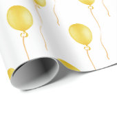 Yellow balloon Gift Wrapping Paper - Cadeaupapier Geschenkpapier (Rolleneckpunkt)