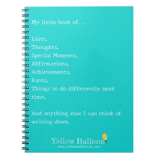Yellow Balloon Spiral Notebook Notizblock (Vorderseite)