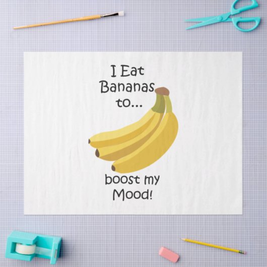 Yellow Banana Fruit Boost My Mood Funny Seidenpapier (Basteln)