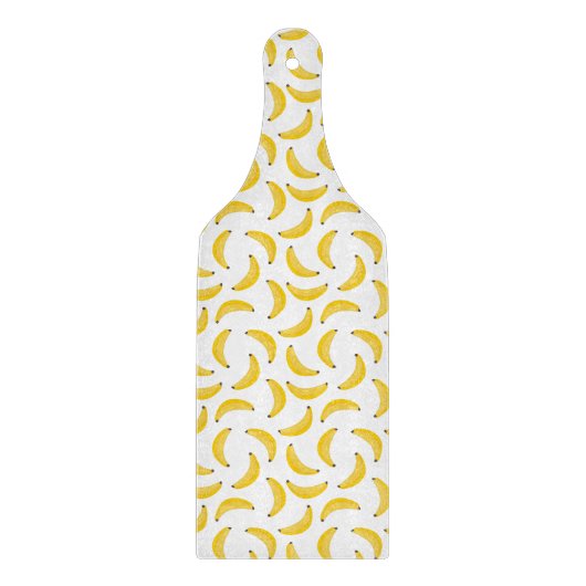 Yellow Banana Illustration Fun Fruit Pattern Schneidebrett (Vorderseite)