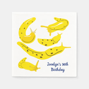 Yellow Banana Slugs Personalisiertes Party Serviette