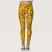Yellow Banane Funny pixel art Leggings (Vorderseite)
