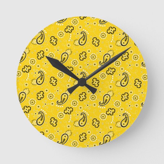 Yellow Bandana Adventure-Wohngestaltung Runde Wanduhr (Vorderseite)