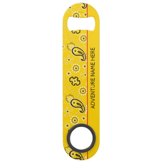 Yellow Bandana Custom Adventure Bottle Open Speed Flaschenöffner (Rückseite)