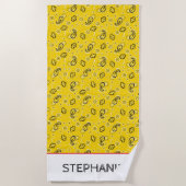 Yellow Bandana NAME Black Red White Fun Strandtuch (Vorderseite)