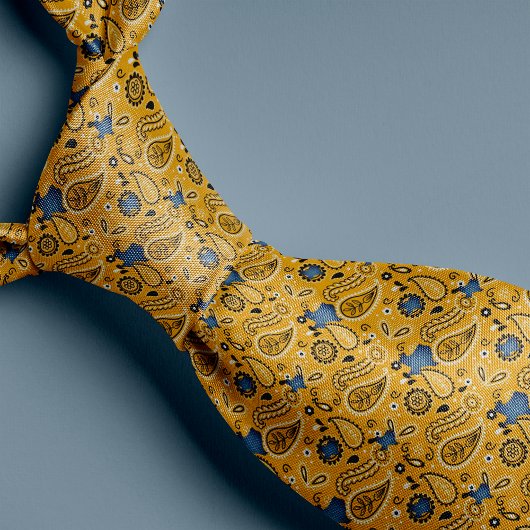 Yellow Bandana und Denim Texas Neck Tie Krawatte