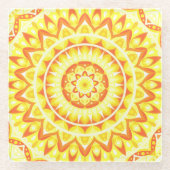 Yellow Base Mandala Glasuntersetzer (Vorderseite)