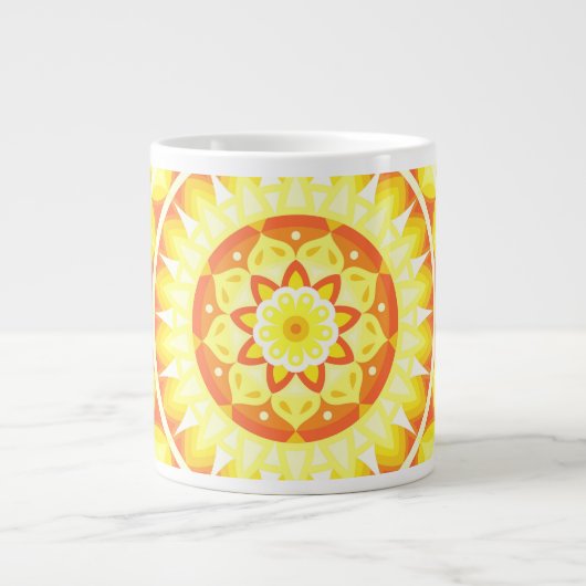 Yellow Base Mandala Jumbo-Tasse (Vorderseite)