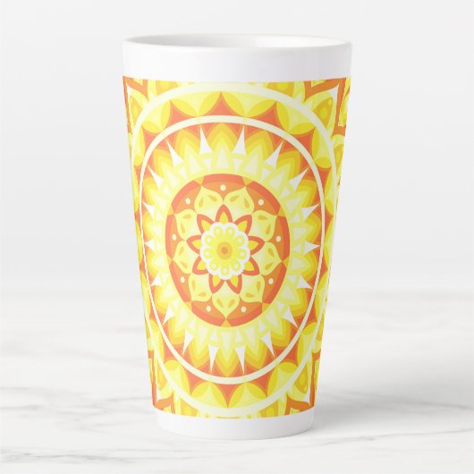 Yellow Base Mandala Milchtasse (Vorderseite)