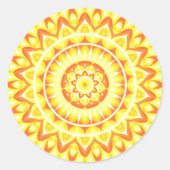 Yellow Base Mandala Runder Aufkleber (Vorderseite)