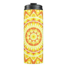Yellow Base Mandala Thermosbecher