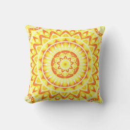 Yellow Base Mandala Throw Kissen