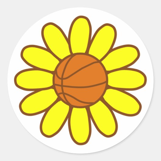 Yellow Basketball Girl Runder Aufkleber (Vorderseite)